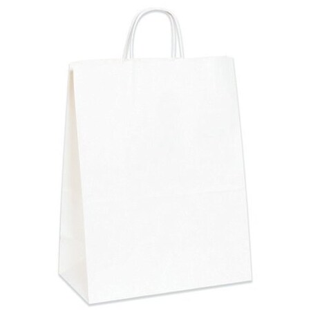 Bsc Preferred 13 x 7 x 17'' White Paper Shopping Bags, 250PK BUY00030197